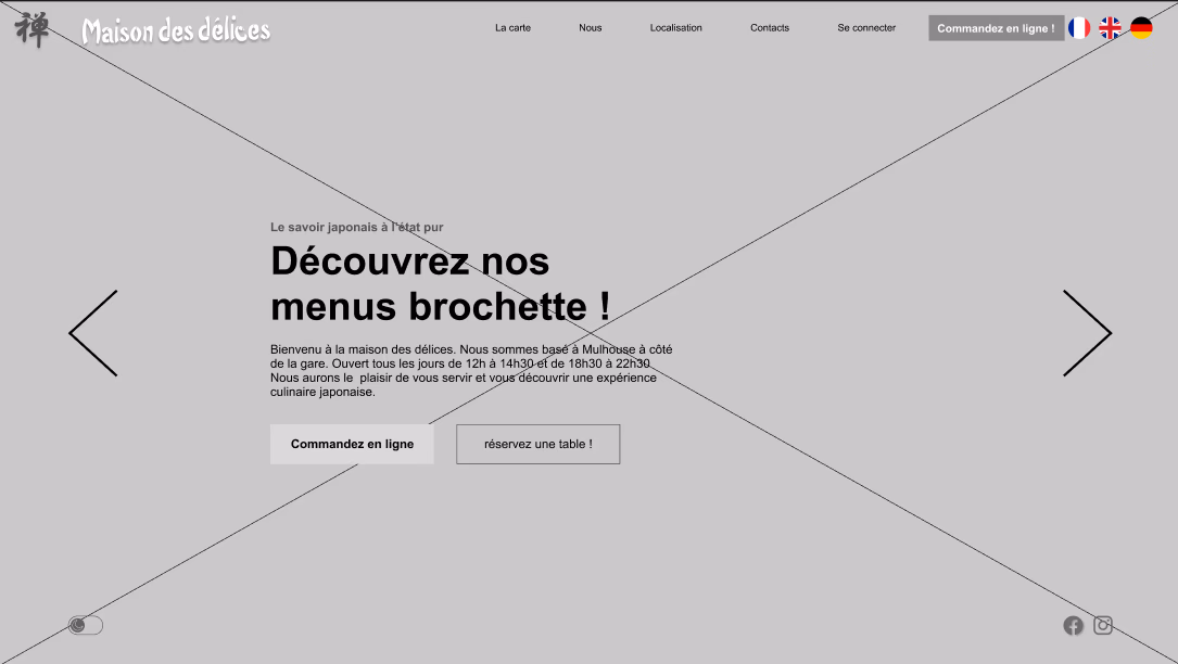 image de mon projet personnel Maquette de site web pour le restaurant de Sushi "La maison des délices"!